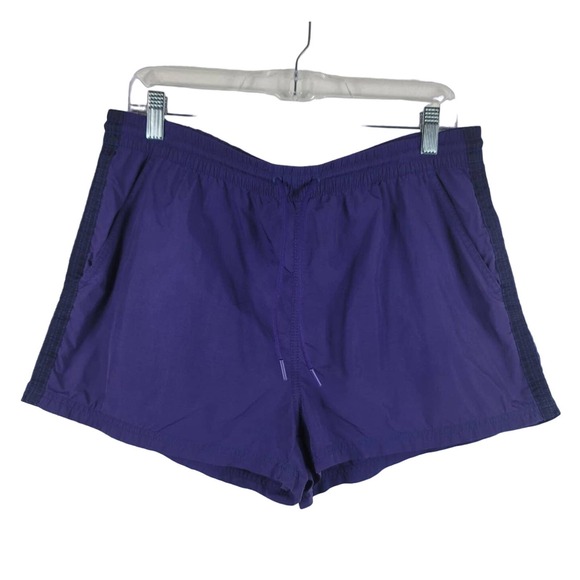 Athleta Expedition Athletic Short Purple Black Stripe 14 - Picture 1 of 5